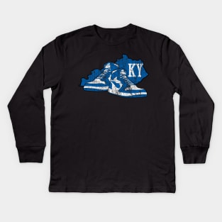 Kentucky Vintage Basketball Shoes Kids Long Sleeve T-Shirt